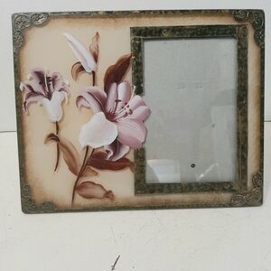 Floral Picture Frame with Pink Accents